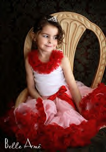 Baby Pink and Red Pettiskirt by Belle Ame